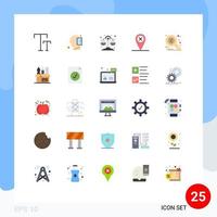 Stock Vector Icon Pack mit 25 Linienzeichen und Symbolen für die Halterlupe Waage finden standortbearbeitbare Vektordesignelemente