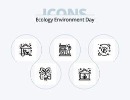 ekologi linje ikon packa 5 ikon design. grön. ekologi. pump. eko. blad vektor