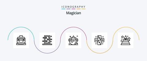 Magician Line 5 Icon Pack inklusive Illuminaten. Tierkreis. Koch. Tarot. Astrologie vektor