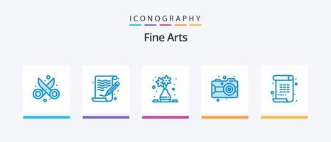 Fine Arts Blue 5 Icon Pack inklusive Gedicht. malen. Datei. Künste. griechisch. kreatives Symboldesign vektor