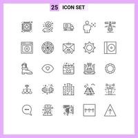 25 kreative Symbole moderne Zeichen und Symbole der Geometrieerkennung Versandbild Körper editierbare Vektordesign-Elemente vektor