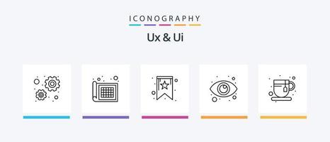 ux och ui linje 5 ikon packa Inklusive försäljning. Diagram. högtalare. analyser. seo. kreativ ikoner design vektor