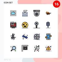 uppsättning av 16 modern ui ikoner symboler tecken för kärra säkerhet e-post kupol virus redigerbar kreativ vektor design element