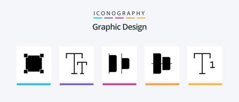 design glyf 5 ikon packa Inklusive . vänster. font. kreativ ikoner design vektor