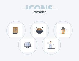Ramadan Flat Icon Pack 5 Icon Design. abrahamisch. Muslim. Islam. Islam. Schüssel vektor