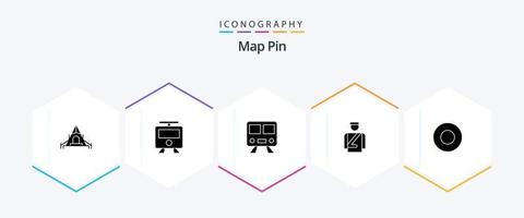 Map Pin 25 Glyphen-Icon-Pack inklusive . Hotel. . Hotel vektor