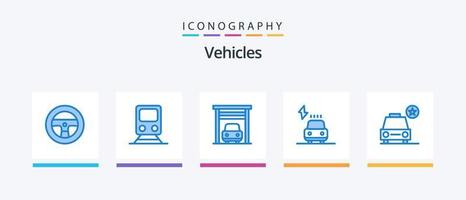fordon blå 5 ikon packa Inklusive stjärna. bil. bil. kraft. avgift. kreativ ikoner design vektor