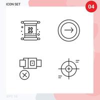 4 kreativ ikoner modern tecken och symboler av kort bälte faktura gränssnitt låsa redigerbar vektor design element