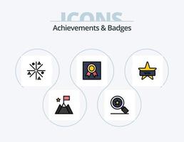 Errungenschaften und Abzeichen Zeile gefüllt Icon Pack 5 Icon Design. Stern. Stern. Erfolge. Preis. Lage vektor