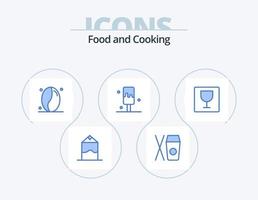 Lebensmittel blau Icon Pack 5 Icon Design. . . Körner. Foto. Editor vektor