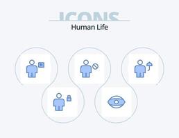 menschliches blaues Icon-Pack 5-Icon-Design. bestritten. verstopft. Vision. Benutzerbild. Wiedergabe vektor