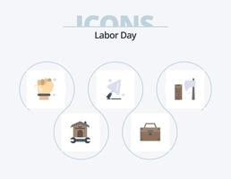 Icon-Design für den Tag der Arbeit flach Icon Pack 5. Axt. Bauwerkzeuge. Material. Konstruktion. Techniker vektor