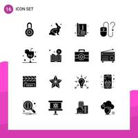 Stock Vector Icon Pack mit 16 Linienzeichen und Symbolen für Cocktail-Online-Kataloginfo Kontakt editierbare Vektordesign-Elemente