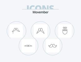 Movember linje ikon packa 5 ikon design. . manlig. vektor