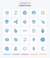 kreativ kryptovaluta 25 blå ikon packa sådan som mynt. crypto valuta. komodo. krypto. monero vektor