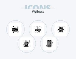 Wellness-Glyphen-Icon-Pack 5 Icon-Design. Blume. Blume. Seife. Spa. aromatisch vektor