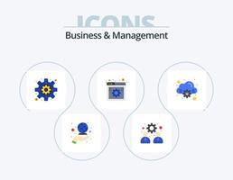Business und Management Flat Icon Pack 5 Icon Design. Rechnen. Netz. Unternehmen. die Einstellungen. online vektor