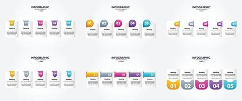 flaches Designset der Vektorillustrations-Infografiken für Werbebroschürenflieger und -zeitschrift vektor