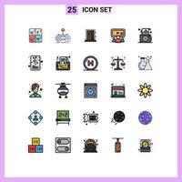 25 kreative Symbole, moderne Zeichen und Symbole der Benutzer-Online-Gaming-Gruppenkonstruktion, editierbare Vektordesign-Elemente vektor