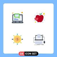4 användare gränssnitt platt ikon packa av modern tecken och symboler av dator ekonomi underrättelse hjärta modern redigerbar vektor design element