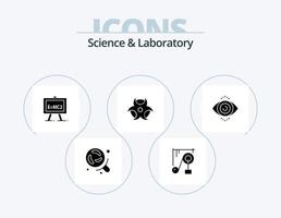 vetenskap glyf ikon packa 5 ikon design. vetenskap. öga testa. kemi. vetenskap. utbildning vektor