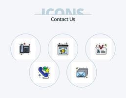 kontaktieren sie uns linie gefüllt icon pack 5 icon design. Lage. senden. geprüft. Telefon. Email vektor