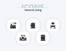 Haus und Leben Glyphen-Icon-Pack 5 Icon-Design. . Klumpen. Leben. Leben. Tür vektor