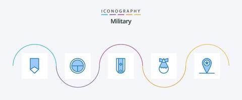 Military Blue 5 Icon Pack inklusive Armee. Militär. Soldat. Bombe. einer vektor