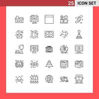 Stock Vector Icon Pack mit 25 Linienzeichen und Symbolen für Shahada Hände Grid Faith heiß editierbare Vektordesign-Elemente