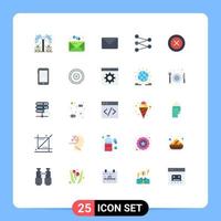 satz von 25 flachen vektorfarben auf raster für wireframe ui mail layout wissenschaft editierbare vektordesignelemente vektor