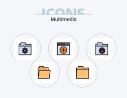multimedia linje fylld ikon packa 5 ikon design. . . mapp. ny. app vektor