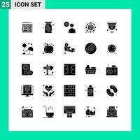 uppsättning av 25 modern ui ikoner symboler tecken för internet meddelande användare marknadsföring dotterbolag redigerbar vektor design element