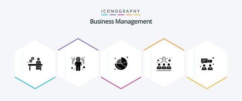 Business Management 25 Glyphen-Icon-Pack inklusive Finanzen. Unternehmen. Diagramm. Verwaltung. Mitarbeiter vektor