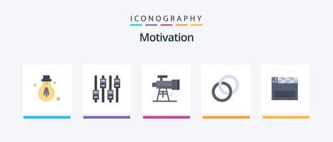 Motivation Flat 5 Icon Pack inklusive USA. amerikanisch. Umfang. Engagement. Hochzeit. kreatives Symboldesign vektor