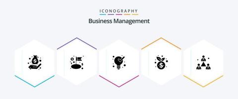 Business Management 25 Glyphen-Icon-Pack inklusive Unternehmen. Finanzen. definieren. Wachstum. Unternehmen vektor