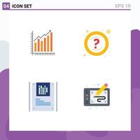 Satz von 4 Vektor-Flachsymbolen im Raster für Diagrammfragen Diagramm Trendanalyse editierbare Vektordesign-Elemente vektor