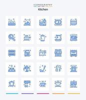 kreative küche 25 blau icon pack wie pan. Kochen. sauber. Platten. Küche vektor