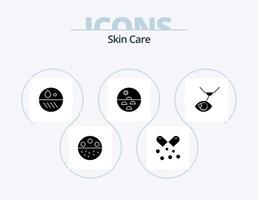 hud glyf ikon packa 5 ikon design. hud vård. torr hud. omega kapslar. dermatologi. torr vektor