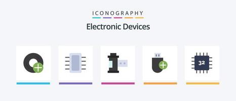 Geräte Flat 5 Icon Pack inklusive Hardware. Computers. Gerät. hinzufügen. Foto. kreatives Symboldesign vektor