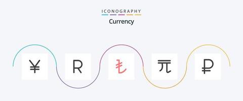 valuta platt 5 ikon packa Inklusive pengar. rubel. lire. ny. dollar vektor