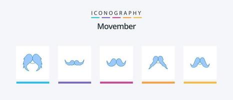 Movember Blue 5 Icon Pack mit .. kreativem Icon-Design vektor