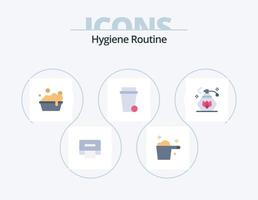 Hygieneroutine flach Icon Pack 5 Icon Design. . sauber. Reinigung. sprühen. Reinigung vektor