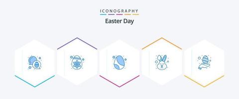 påsk 25 blå ikon packa Inklusive natur. ägg. påsk. ansikte. påsk vektor