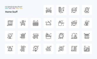 25 Home Stuff Line Icon Pack vektor