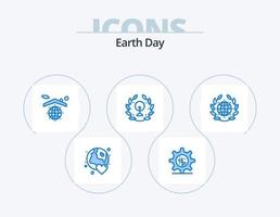 jord dag blå ikon packa 5 ikon design. grön. blad. jorden. grön. jord vektor