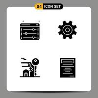 Aktienvektor-Icon-Pack mit Zeilenzeichen und Symbolen für Equalizer-Schlüssel-Webeinstellungen, die bearbeitbare Vektordesign-Elemente für Immobilien festlegen vektor