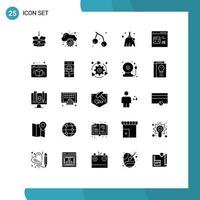 uppsättning av 25 modern ui ikoner symboler tecken för utveckla koda sommar sopa rena redigerbar vektor design element