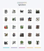 kreative Landwirtschaft 25 Zeilen gefülltes Icon Pack wie Pot. Pflanze, Anlage. Pflanze, Anlage. Natur. Landwirtschaft vektor
