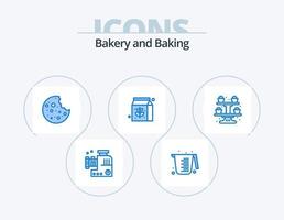 Backen blau Icon Pack 5 Icon Design. Cupcakes. Kochen. Lebensmittel. Backen. Pack vektor