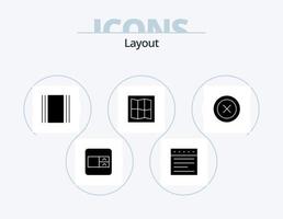 layout glyf ikon packa 5 ikon design. . trådram. horisontell. ux. layout vektor